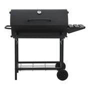 Grill węglowy Armento z 2 kółkami i termometrem, stal - czarny [casa.pro]