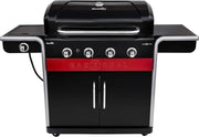 Gas2Coal® Grill hybrydowy: trzy palnikowy grill gazowy i węglowy, czarny.