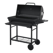 Grill węglowy Armento z 2 kółkami i termometrem, stal - czarny [casa.pro]