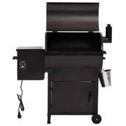 Grill Na Pellet Z Kominem Czarny Żelazny 104 cm Vidaxl