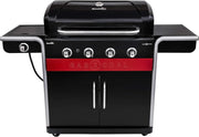 Gas2Coal® Grill hybrydowy: trzy palnikowy grill gazowy i węglowy, czarny.