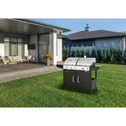 Grill gazowo-węglowy „Western” 2 w 1 – Czarny