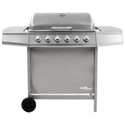 Srebrny grill gazowy Vidaxl z 6 palnikami