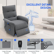 FLEXISPOT Elektryczny Fotel Relaksacyjny z Regulowanym Oparciem, Odchylany od 105° do 155°, Fotel Rozkładany, Ergonomiczna Sofa Relaksacyjna do Sypialni, Salonu i Kina Domowego (Ciemnoszary)