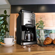 YOER Przelewowy Ekspres do Kawy z Młynkiem Żarnowym 1520W 1,5L i Programatorem