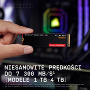 WD SN850X 4TB M.2 2280 PCIe Gen4 NVMe Gaming SSD do 7300 MB/s prędkość odczytu