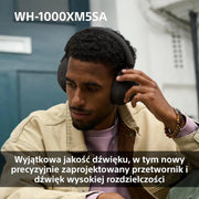 Sony WH-1000XM5 ANC Bezprzewodowe słuchawki nauszne z redukcją hałasu, Bluetooth, krystalicznie czystą jakością rozmów, Hi-Res, do 30 godzin pracy na baterii, szybkie ładowanie, Alexa i Asystent Google, iOS i Android - Czarne