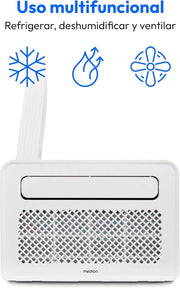MEDION Smart Split Klimatyzator do przyczepy kempingowej P502 (5000 BTU, 3 w 1, chłodzenie, osuszanie, wentylator, do 12 m², idealny do przyczep kempingowych, kamperów, tryb nocny, WiFi, aplikacja, MD 37735)