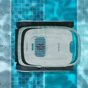 Robot sprzątający do basenu Cecotec Conga Pooldroid 5000 TotalClean Pearl, czyści dno, ściany i linię wodną. Powierzchnia do 100m2, maksymalne nachylenie 90º, systematyczne czyszczenie, czas pracy 100min, pojemność 4L