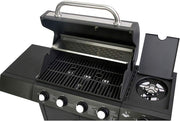 El Fuego® Grill gazowy "San Angelo 4+1", 4 główne palniki + 1 palnik boczny, stal nierdzewna, w zestawie wąż gazowy i reduktor ciśnienia, grill na kółkach, AY 582