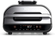 Ninja Foodi MAX PRO Grill, płaska płyta i frytkownica beztluszczowa z cyfrową sondą kuchenną i termometrem, 3,8 l, 7 funkcji gotowania w 1, części można myć w zmywarce, srebrno/czarny, AG651EU