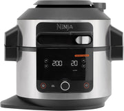 Ninja Foodi MAX Multi Cooker ze Smart pokrywką, 7,5 l, 14 funkcji gotowania, frytkownica beztłuszczowa, szybkowar, wolnowar, grill i więcej, zawiera sondę, ze stali nierdzewnej, OL750EU