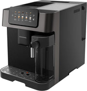 Grundig KVA 7230 ekspres do kawy, 10 specjałów do kawy, 13 stopni mielenia, pojemnik na mleko, wydajny 1350 W, ciśnienie pompy 19 bar, podwójna dysza, oświetlenie, czarny/ciemny srebrny