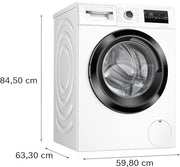 2025 Bosch WAN282K3, Serie 4, Pralka ładowana od przodu, 8 kg, 1400 obr./min, SpeedPerfect, maksymalna oszczędność energii i wody, funkcja dokładania prania, wyjątkowo higieniczna, AquaStop, IronAssist