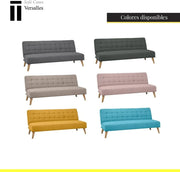 SHIITO | Model Versalles – Sofa rozkładana z systemem Clic-Clac | Gdzie Elegancja spotyka się z Komfortem | Design Capitoné w kolorze szarym | 189,5 x 88 x 89 cm