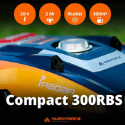 Yard Force Force Compact 300RBS Robot koszący do 300 m² ze sterowaniem Bluetooth i aplikacją, silnik bezszczotkowy, akumulator 20 V/2,0 Ah, czarno-pomarańczowy