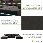 2025 Sofa narożny Malbun z oświetleniem LED