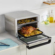 Ninja Foodi 10 w 1, piekarnik wielofunkcyjny, przenośny mini piekarnik na blat, frytkownica beztłuszczowa, pieczenie, grill, ciasta i więcej,10 funkcji gotowania, srebrno/czarny, DT200EU