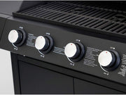 El Fuego® Grill gazowy "San Angelo 4+1", 4 główne palniki + 1 palnik boczny, stal nierdzewna, w zestawie wąż gazowy i reduktor ciśnienia, grill na kółkach, AY 582