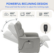 FLEXISPOT Elektryczny Fotel Relaksacyjny z Regulowanym Oparciem, Odchylany od 105° do 155°, Fotel Rozkładany, Ergonomiczna Sofa Relaksacyjna do Sypialni, Salonu i Kina Domowego (Ciemnoszary)
