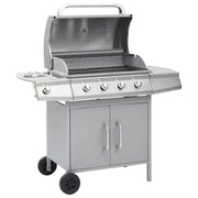 Grill Gazowy Barbacoa 4+1 Palniki Srebrny Vidaxl
