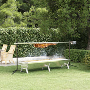 Taca na grilla, stal nierdzewna, srebrna, 158x42x31 cm, Vidaxl