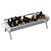 Taca na Grill Ze Stali Nierdzewnej Srebrna 118x42x30,5 cm Vidaxl
