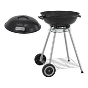 Okrągły grill węglowy Apricena z pokrywą 80x49x47cm - Czarny [casa.pro]