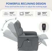 FLEXISPOT Elektryczny Fotel Relaksacyjny z Regulowanym Oparciem, Odchylany od 105° do 155°, Fotel Rozkładany, Ergonomiczna Sofa Relaksacyjna do Sypialni, Salonu i Kina Domowego (Ciemnoszary)