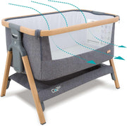 Tutti Bambini CoZee® Air Kosz Mojżesza i Łóżeczko Dostawne – Szybkie Składanie – Torba Transportowa – Oddychający Materac Deluxe z 6 Stopniami Regulacji Wysokości – 0-6 Miesięcy (Orzech i Ecru)