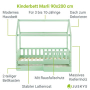 2026 Łóżko dziecięce Marli 90 x 200 cm ze schowkami