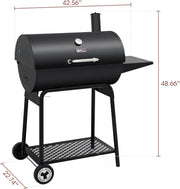 2026 Royal Gourmet CC1830 30-calowy grill węglowy ze składanym stolikiem bocznym, grill zewnętrzny z rusztem o powierzchni 4045 cm² do ogrodu, na patio i imprezy, czarny